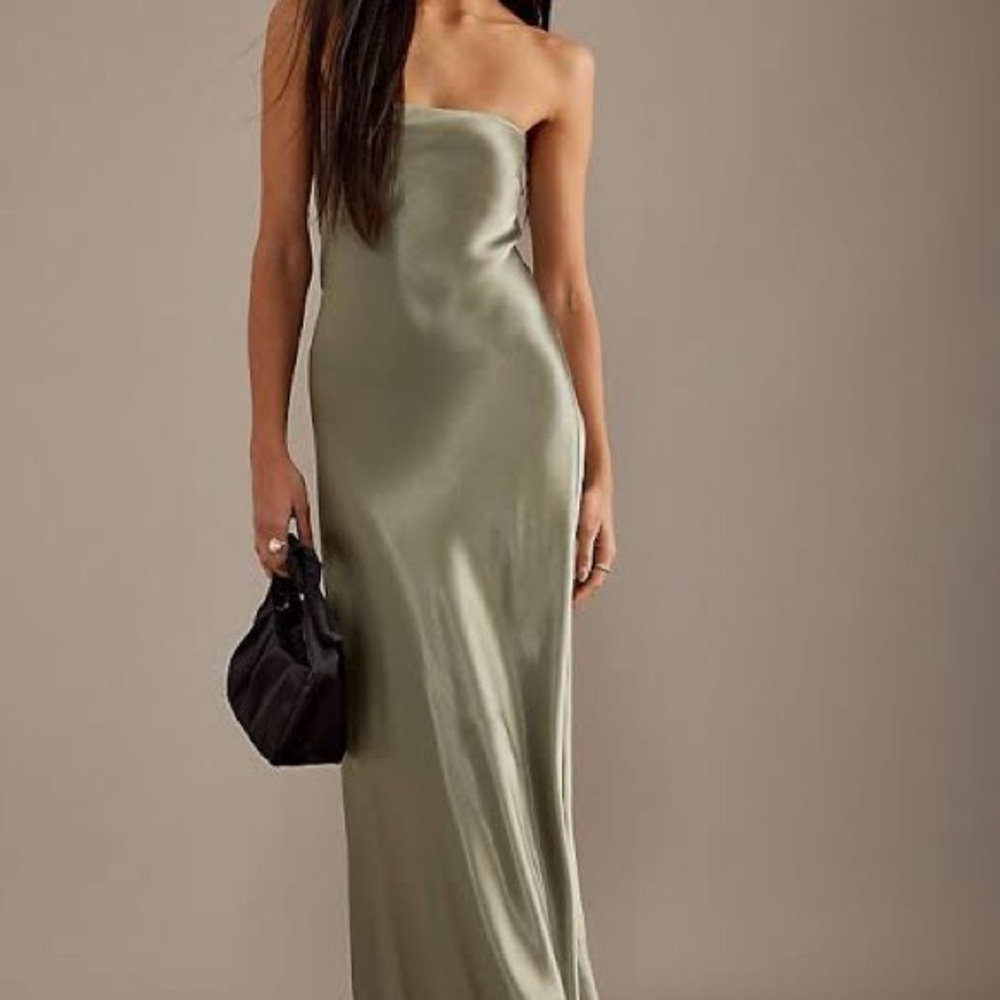 Anthropologie Strapless Maxi Slip Dress